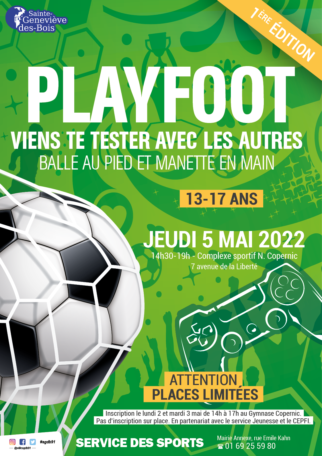 2022 04 15 Tournoi foot salle et ps4 - affiche