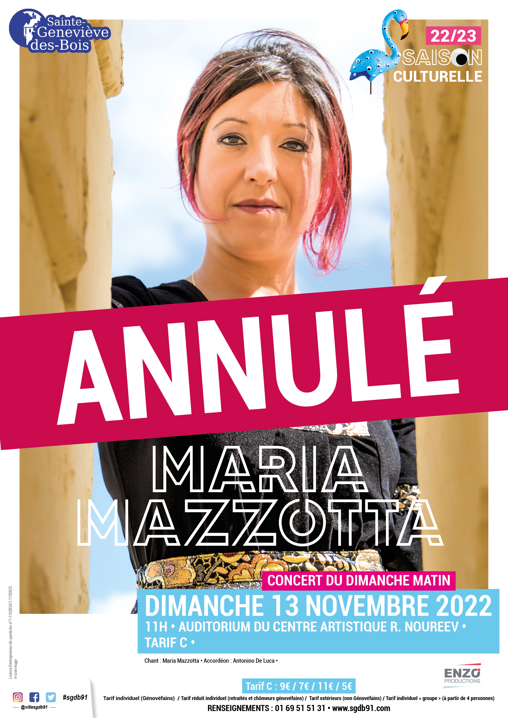 2022 11 04 Saison culturelle - maria mazotta - affiche A3 ANNULE