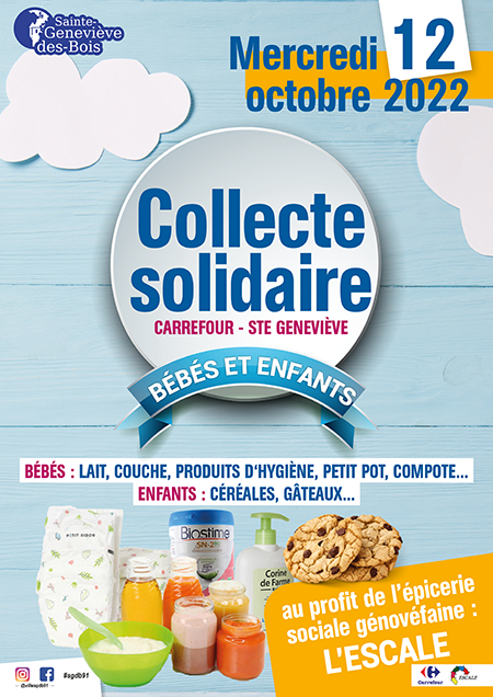 2022 09 29 collecte solidaire BEBE carrefour - affiche