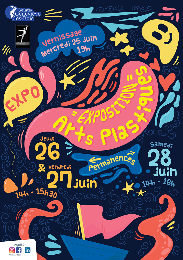 affiche exposition d'arts plastiques